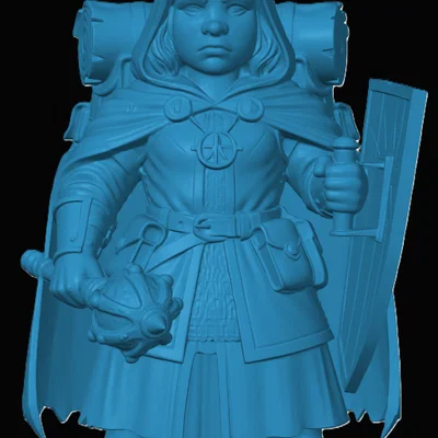 Mô hình Halfling Cleric cho game nhập vai