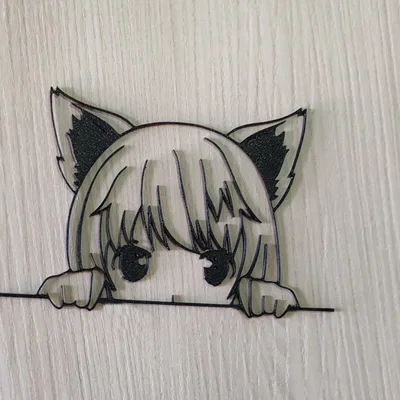 Mô hình Anime Girl Neko Mimi (kèm đế) - Đồ trang trí in 3D dễ thương