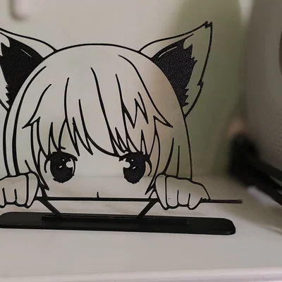 Mô hình Anime Girl Neko Mimi (kèm đế) - Đồ trang trí in 3D dễ thương