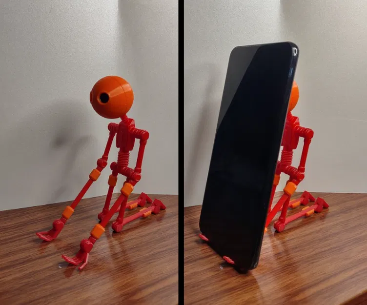 Spindral - Mô hình người que dẻo siêu linh hoạt kiêm giá đỡ điện thoại (Print in Place) - Image 2