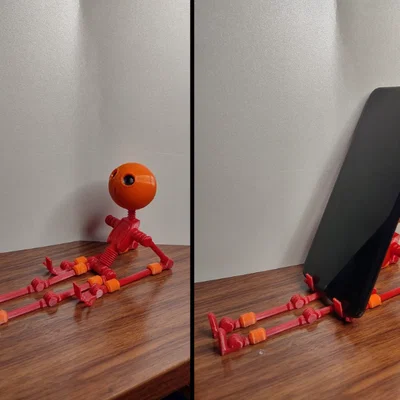 Spindral - Mô hình người que dẻo siêu linh hoạt kiêm giá đỡ điện thoại (Print in Place)