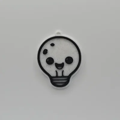 Móc khóa hình bóng đèn cute - Mẫu in 3D đơn giản, dễ thương