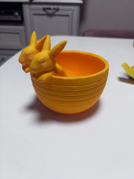 Mẫu in 3D tô đựng đồ hình thỏ Easter (Easter bunnies bowl) dễ thương - Image 1