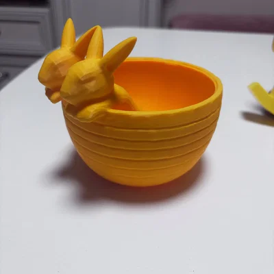 Mẫu in 3D tô đựng đồ hình thỏ Easter (Easter bunnies bowl) dễ thương
