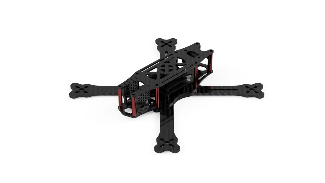 Khung drone FPV 5 inch SYNGLEFRAME v1 thiết kế cắt CNC carbon fibre - Image 1