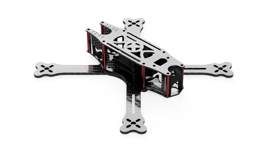 Khung drone FPV 5 inch SYNGLEFRAME v1 thiết kế cắt CNC carbon fibre - Image 2