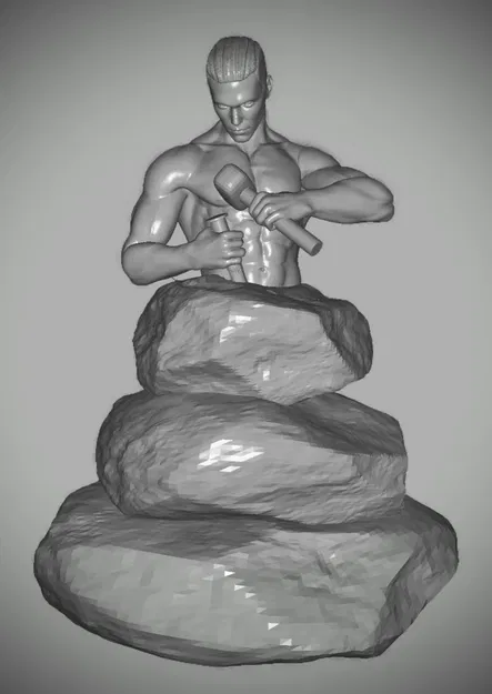 Mô hình người đàn ông tự điêu khắc chính mình - Image 1