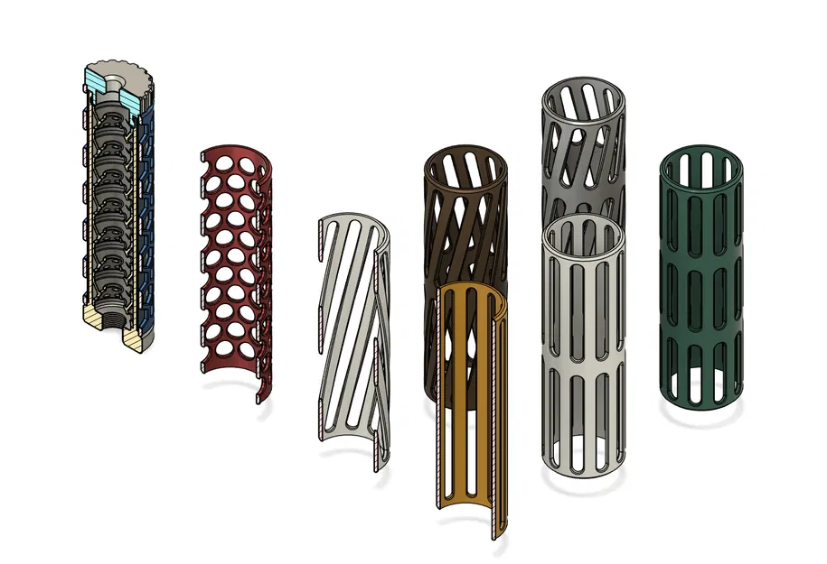 Bộ giảm thanh Airsoft V2 - 14mm CCW - Tùy chỉnh tham số hoàn toàn - Image 2