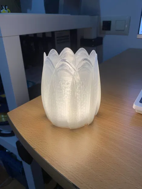 Mẫu đèn ngủ 3D hình hoa sen tinh tế (Lampara Modelo #1) - Image 1