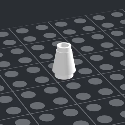 Mô hình gạch LEGO hình nón (Cone LEGO Brick) in 3D chi tiết
