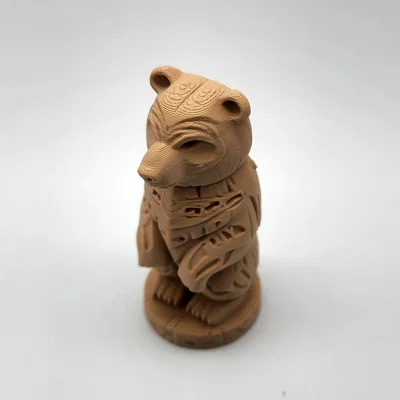 Tượng Gấu Totem Bằng Gỗ