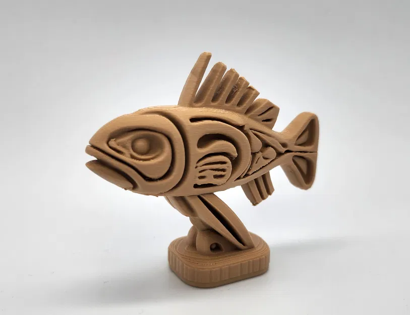 Tác phẩm điêu khắc cá phong cách chạm gỗ - Image 1
