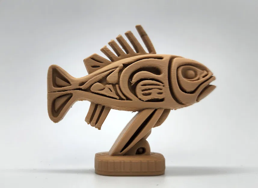 Tác phẩm điêu khắc cá phong cách chạm gỗ - Image 2