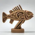 Tác phẩm điêu khắc cá phong cách chạm gỗ - Thumbnail 2