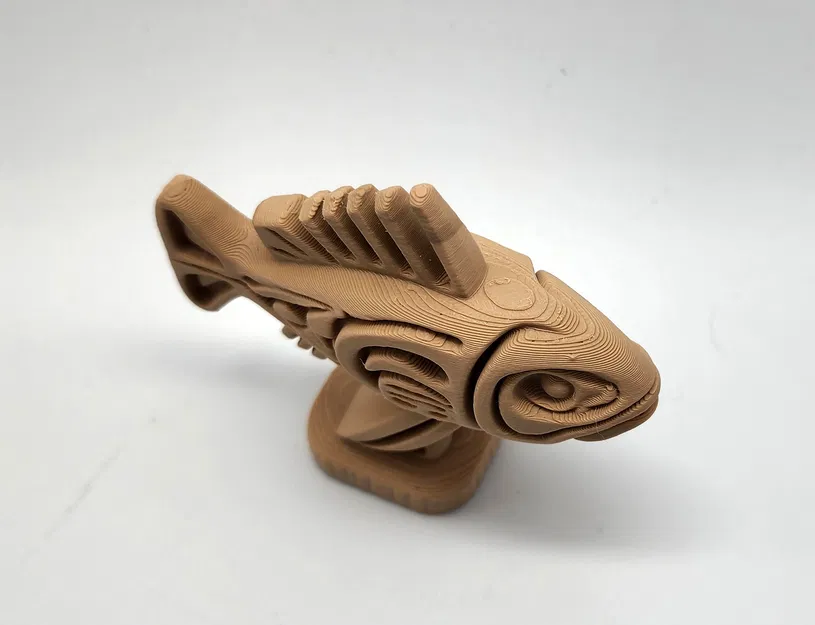 Tác phẩm điêu khắc cá phong cách chạm gỗ - Image 3