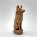 Mô hình 3D Tượng Sói Totem Phong Cách Gỗ Nghệ Thuật - Thumbnail 1