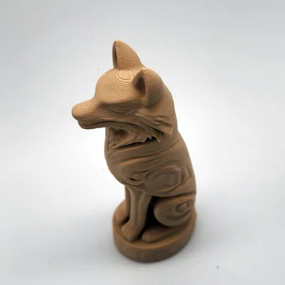 Mô hình 3D Tượng Sói Totem Phong Cách Gỗ Nghệ Thuật