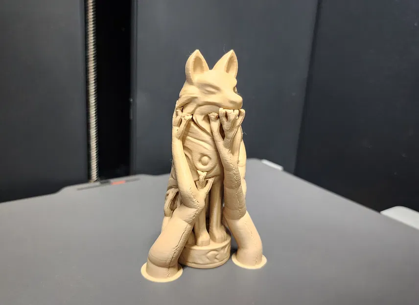 Mô hình 3D Tượng Sói Totem Phong Cách Gỗ Nghệ Thuật - Image 4