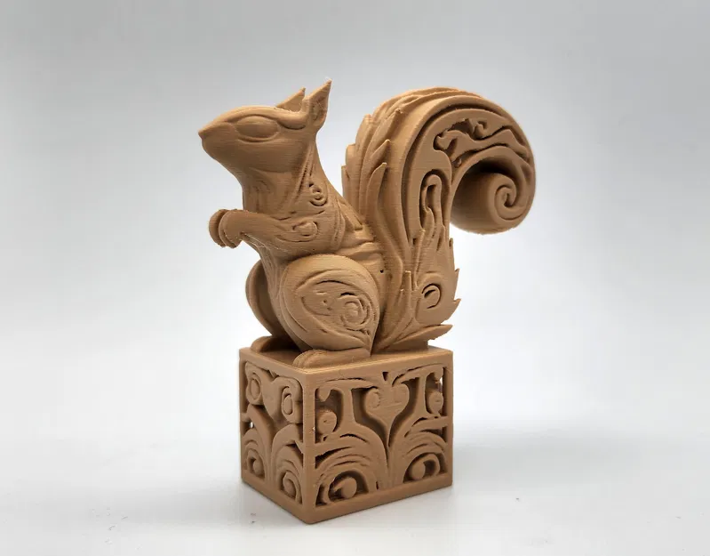 Mô hình chú sóc chạm khắc gỗ trên hộp - Image 1