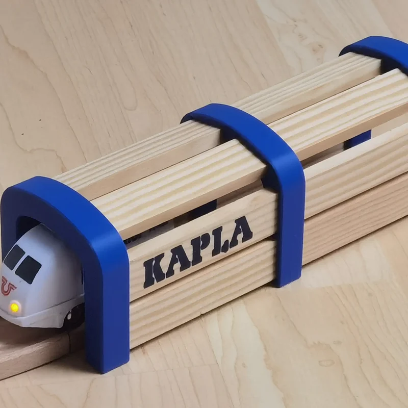 Đường hầm cho tàu hỏa BRIO lắp ghép từ thanh gỗ KAPLA