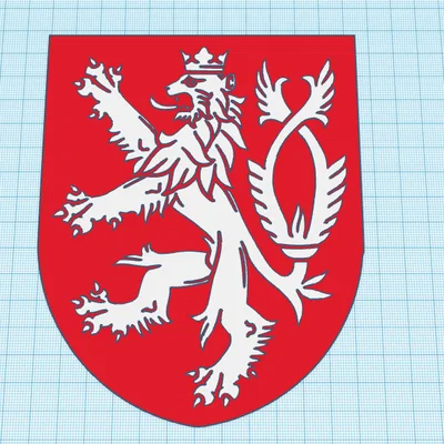 Mô hình phù hiệu Sư tử Séc (Český lev) 3D tuyệt đẹp