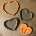 Bộ khuôn cắt và khuôn tạo hình đĩa đất sét trái tim - Thumbnail 1