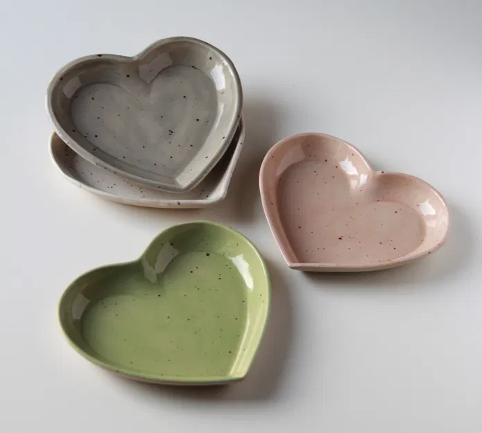 Bộ khuôn cắt và khuôn tạo hình đĩa đất sét trái tim - Image 2