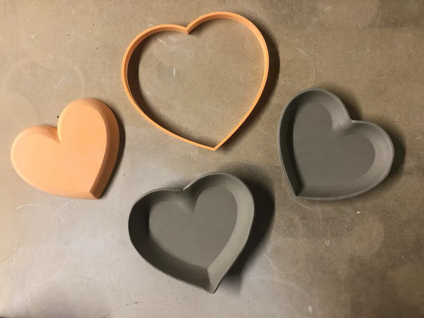 Bộ khuôn cắt và khuôn tạo hình đĩa đất sét trái tim - Image 3