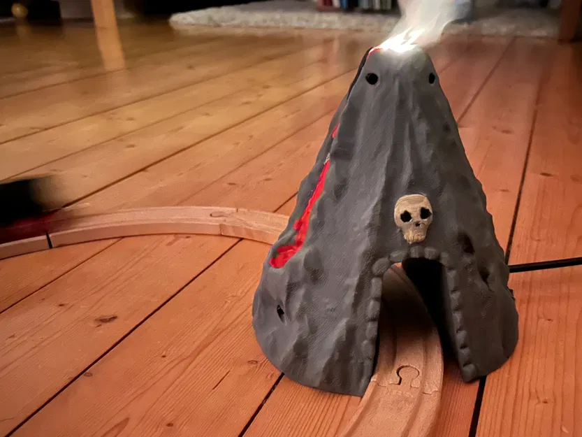 Núi lửa cho đường ray tàu hỏa bằng gỗ (Brio, Ikea) - Image 1