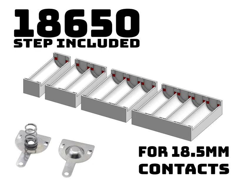 Đế giữ pin 18650 cho tiếp điểm 18.5mm - Image 1