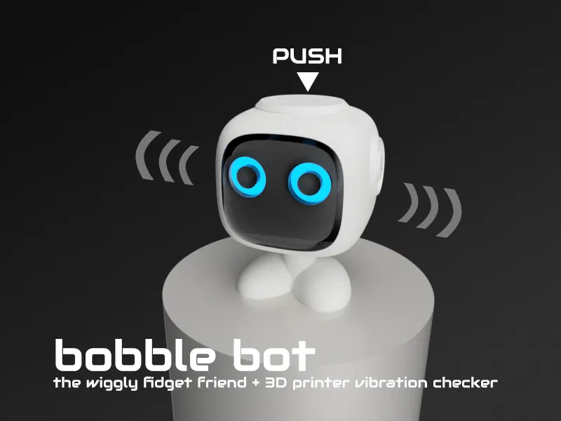 Bobble Bot - Chú robot fidget lắc lư đáng yêu + Dụng cụ kiểm tra độ rung máy in 3D - Image 1