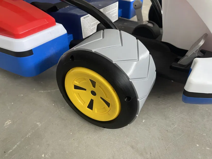 Bộ bánh xe 3D cho xe điện Super Mario Kart Deluxe 24V - Bánh trước và sau - Image 3