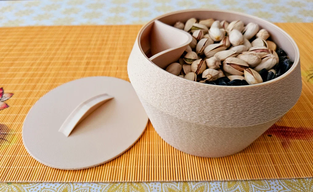 Tô đựng hạt dẻ/đậu phộng/hạt hướng dương (có ngăn phân loại) in 3D dễ dàng - Image 1