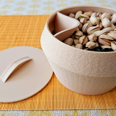 Tô đựng hạt dẻ/đậu phộng/hạt hướng dương (có ngăn phân loại) in 3D dễ dàng