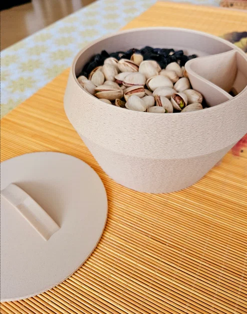 Tô đựng hạt dẻ/đậu phộng/hạt hướng dương (có ngăn phân loại) in 3D dễ dàng - Image 2