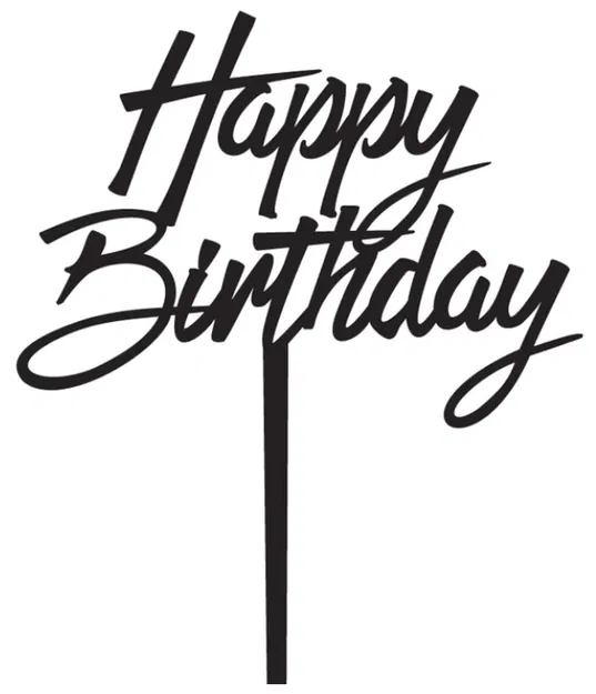 Mẫu 3D Cake Topper Happy Birthday Đẹp Dễ In - Image 1