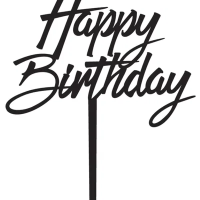 Mẫu 3D Cake Topper Happy Birthday Đẹp Dễ In