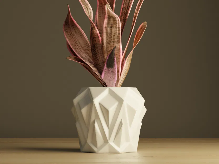 Chậu cây họa tiết hình học 3D sang trọng cho không gian sống - Image 1