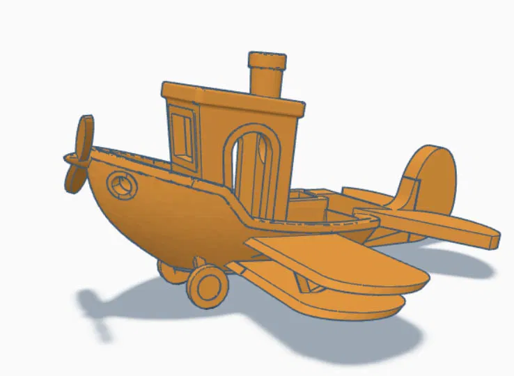 Mô hình Benchy Plane - Tàu kết hợp máy bay cực chất để in 3D - Image 1