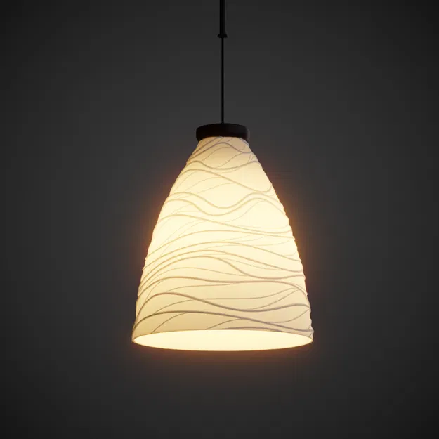 Chụp đèn thiết kế họa tiết sọc lượn sóng - Image 1