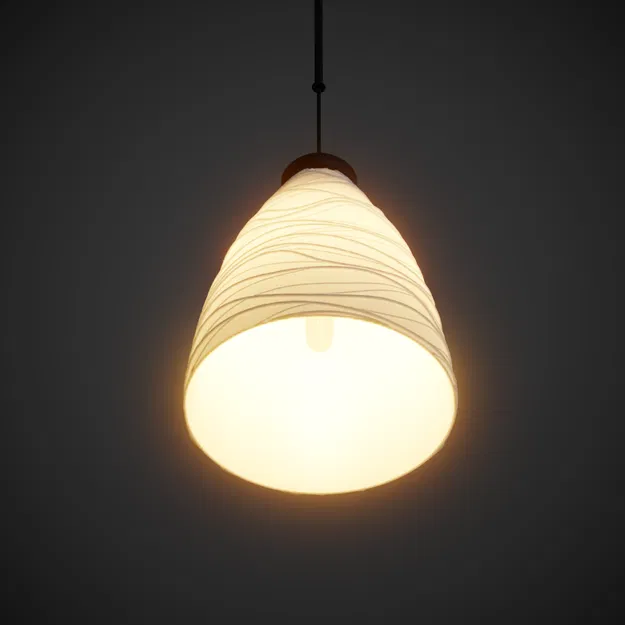 Chụp đèn thiết kế họa tiết sọc lượn sóng - Image 2