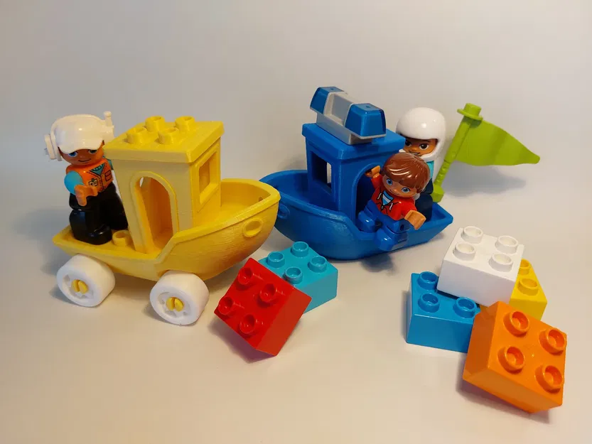 Duplo Benchy car-boat (Thuyền Benchy tương thích Lego Duplo) - Image 1