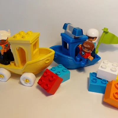 Duplo Benchy car-boat (Thuyền Benchy tương thích Lego Duplo)