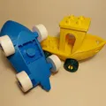 Duplo Benchy car-boat (Thuyền Benchy tương thích Lego Duplo) - Thumbnail 2