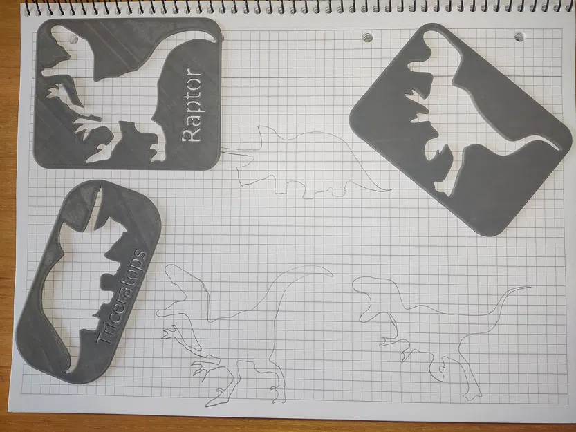 Khuôn in hình khủng long (Dino stencil) - Image 1