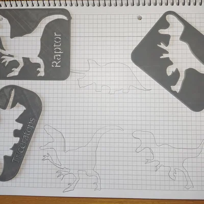 Khuôn in hình khủng long (Dino stencil)