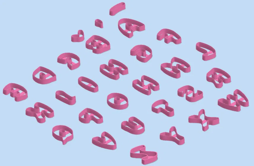 Bộ khuôn cắt bánh quy hình chữ cái kiểu Bubble dễ thương - Image 2