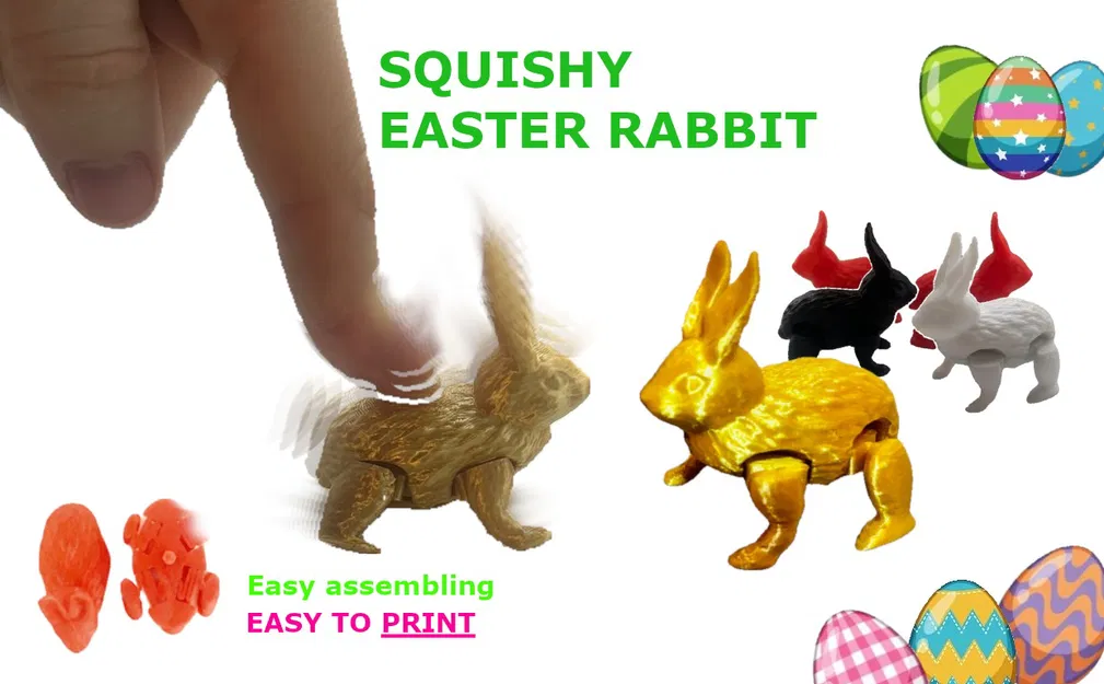 Mô hình chú thỏ nhảy nhào lộn - Đồ chơi in 3D độc đáo cho lễ Phục sinh - Image 3