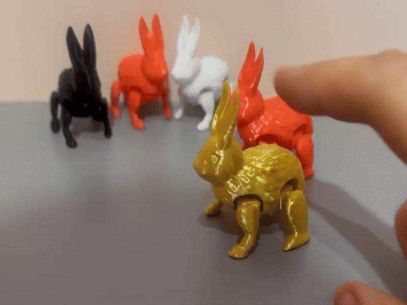 Mô hình chú thỏ nhảy nhào lộn - Đồ chơi in 3D độc đáo cho lễ Phục sinh - Thumbnail 5