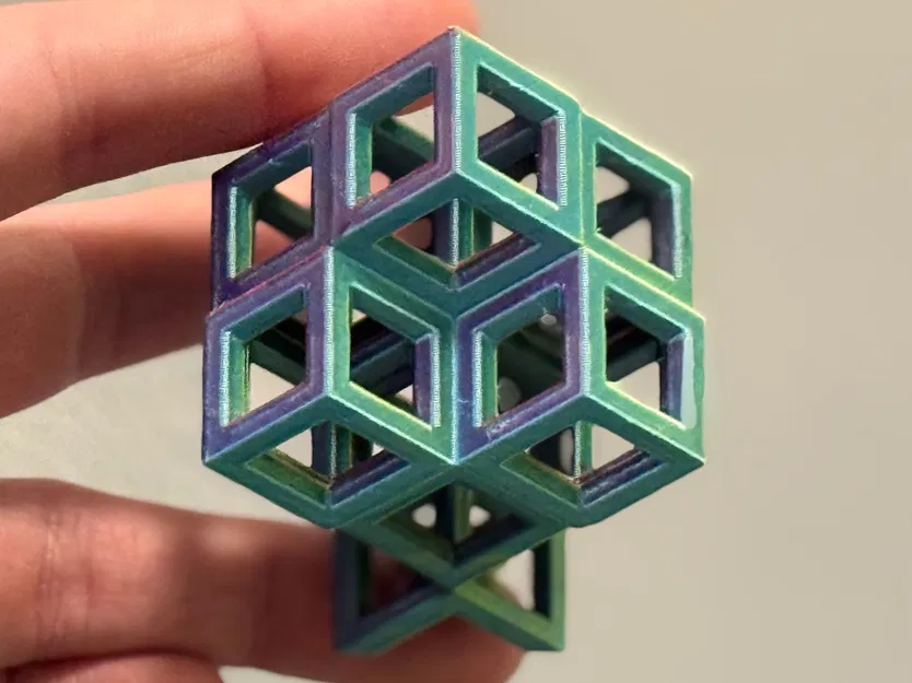 Cấu trúc Fractal Sierpiński Octahedron từ Wireframe Rhombic Dodecahedron - Cấp độ 1 - Image 1